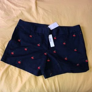 J. Crew Navy Blue with cherry’s shorts